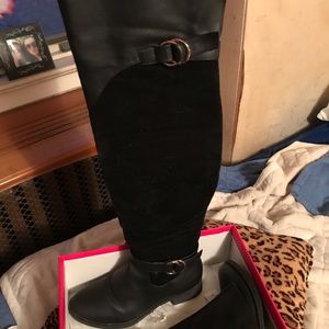 Over the knee faux suede boots